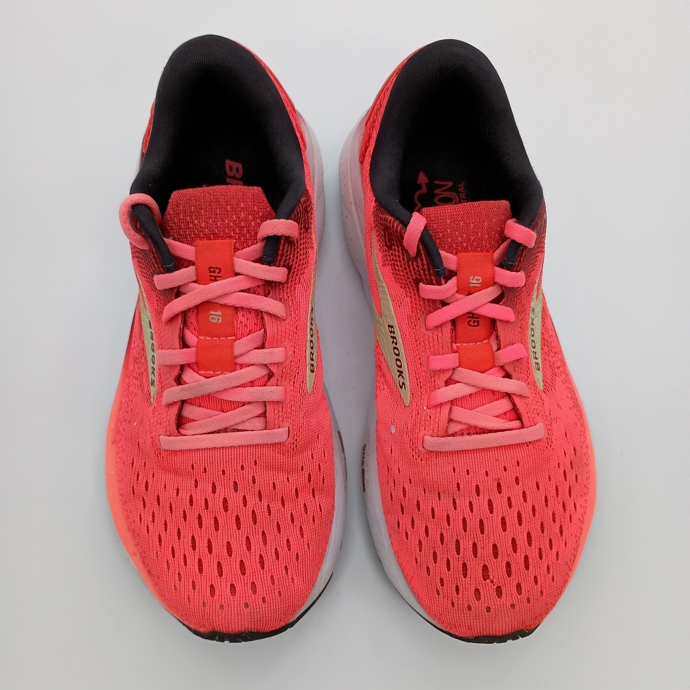 Brooks Ghost 16 Pink Orange Running Shoes Womens 7 Medium - Picture 4 of 10